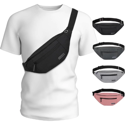 Large crossbody fanny pack carrying essentials hands free