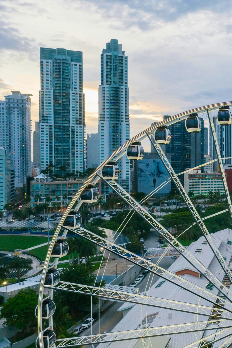 Miami eye and skyline view is ones of the best places to go in Florida