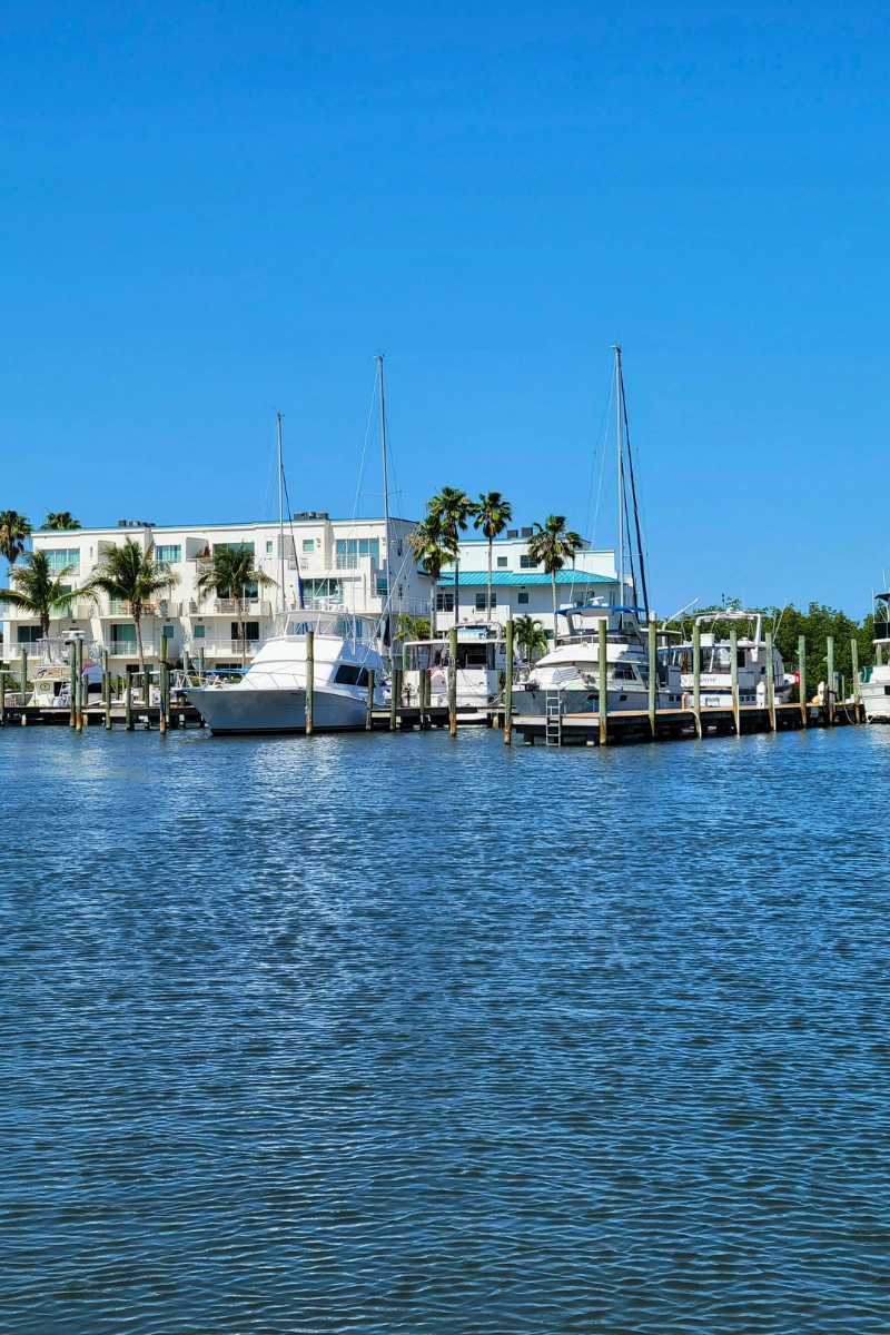 Naples Florida view of boats at marina docked is a beautiful place to visit in Florida