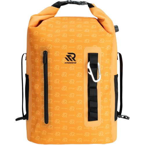 Orange Roll Top Closure Cooler Backpack 24H Insulated Leak Proof Zipperless Waterproof Soft Cooler Hurricane Gear
