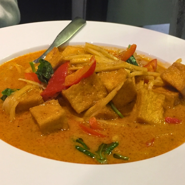 Panang Curry with Tofu dish at Sen Thai Bistro in Boca Raton Florida