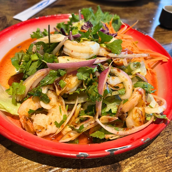 Spicy Lemongrass Shrimp dish at Sen Thai Bistro in Boca Raton Florida
