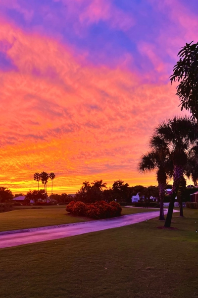 Vibrant sky colorful sunset photo of Boca Raton Florida