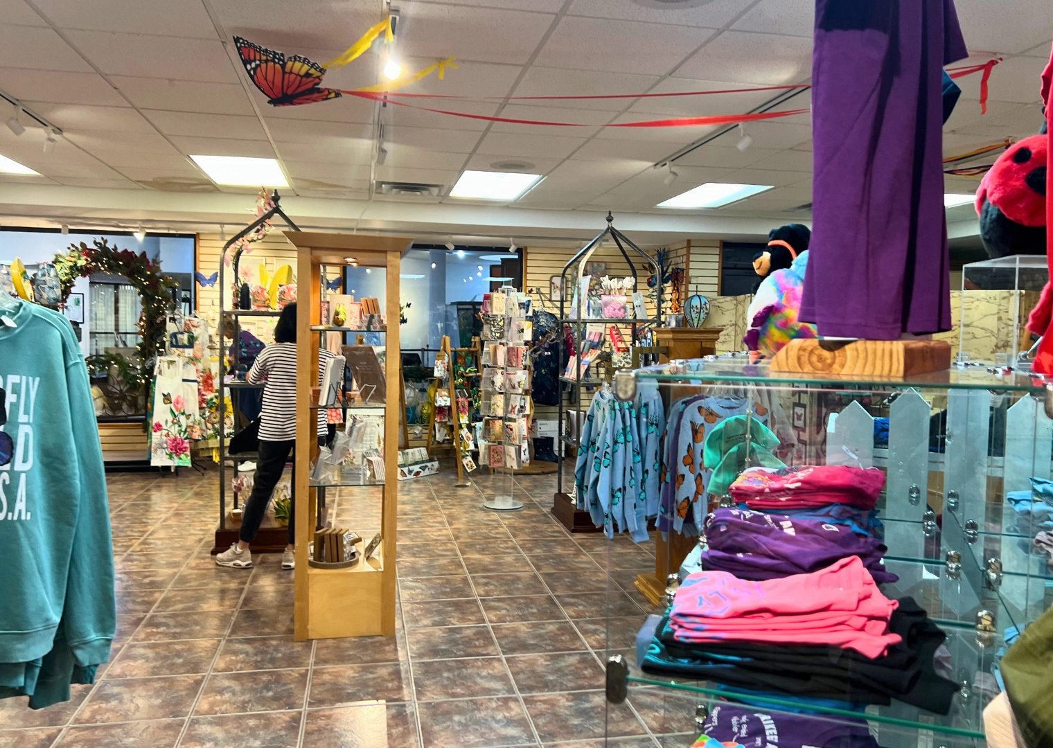 inside gift shop at Butterfly World South Florida