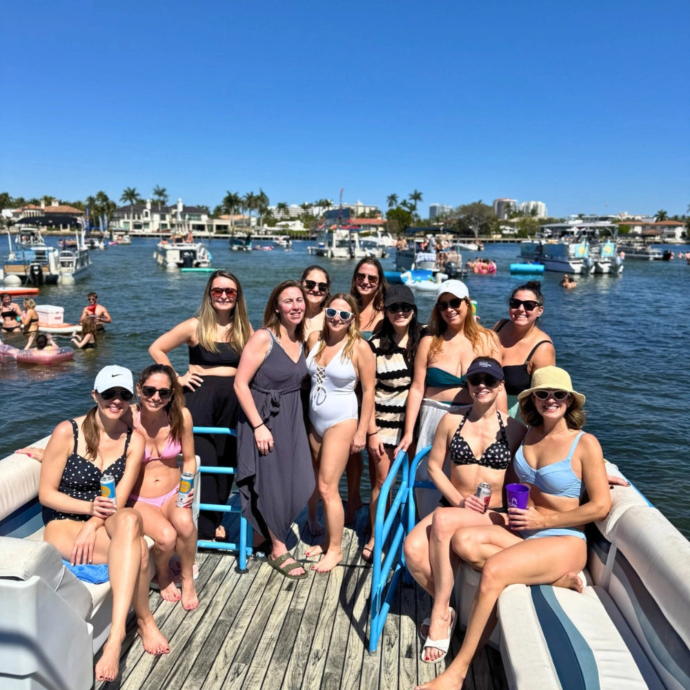 Group of 12 on Fort Lauderdale’s Largest Party Pontoon (Private) it's one of the top Things to do in Florida for bachelorette party
