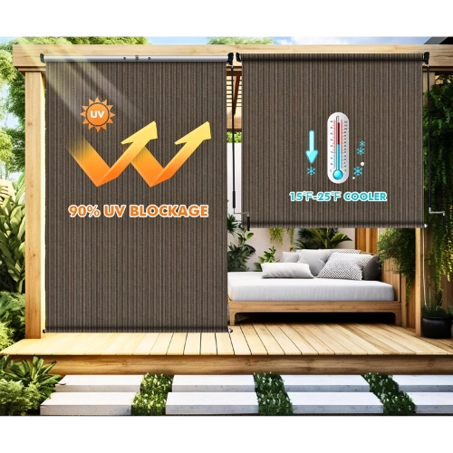 Outdoor roller shade to protect from UV rays is a must have product for florida heat and sun
