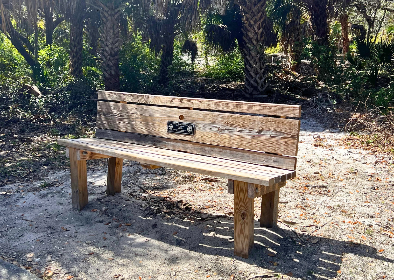Pondhawk Natural Area benches along path for a break