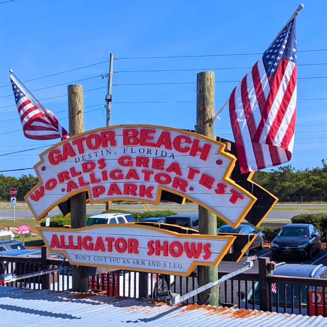 Gator beach Park Destin Sign in Florida Panhandle