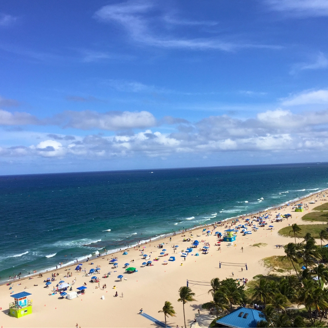 aerial view of Pompano beach Florida pier Fort Lauderdale Florida