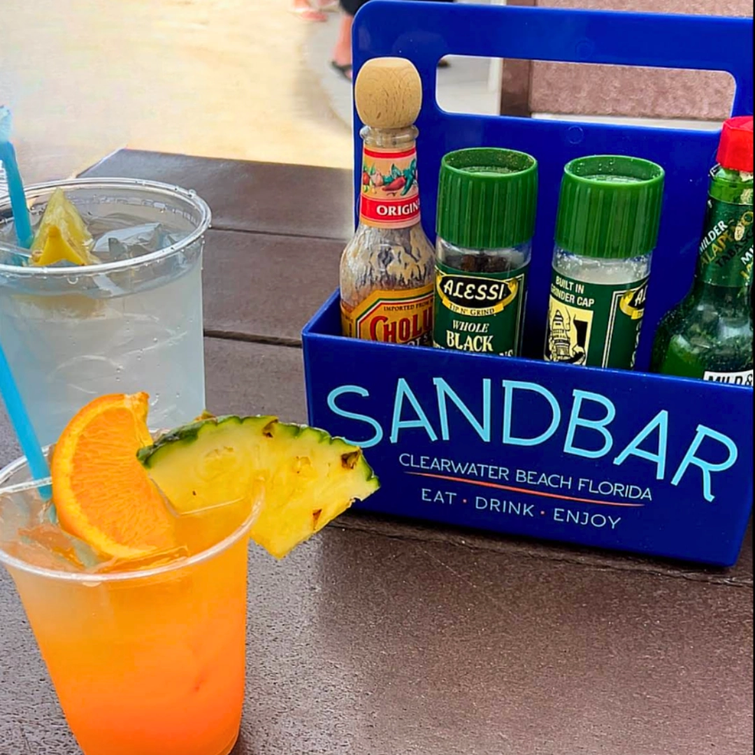 Drinks at Sandbar Clearwater Beach in Tampa Bay Florida