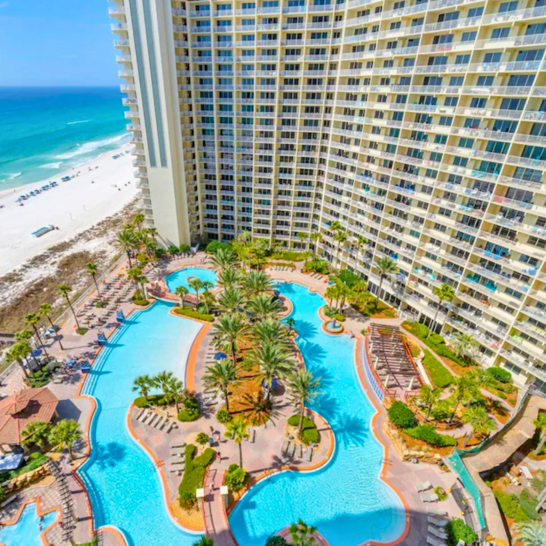 aerial view of Shores of Panama city beach Florida Panhandle