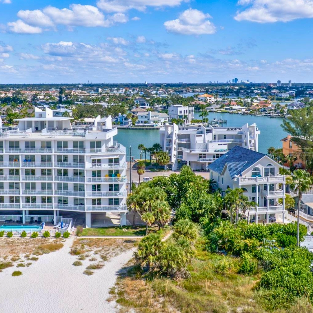 Aerial shot of St Petersburg Florida in the Tampa Bay