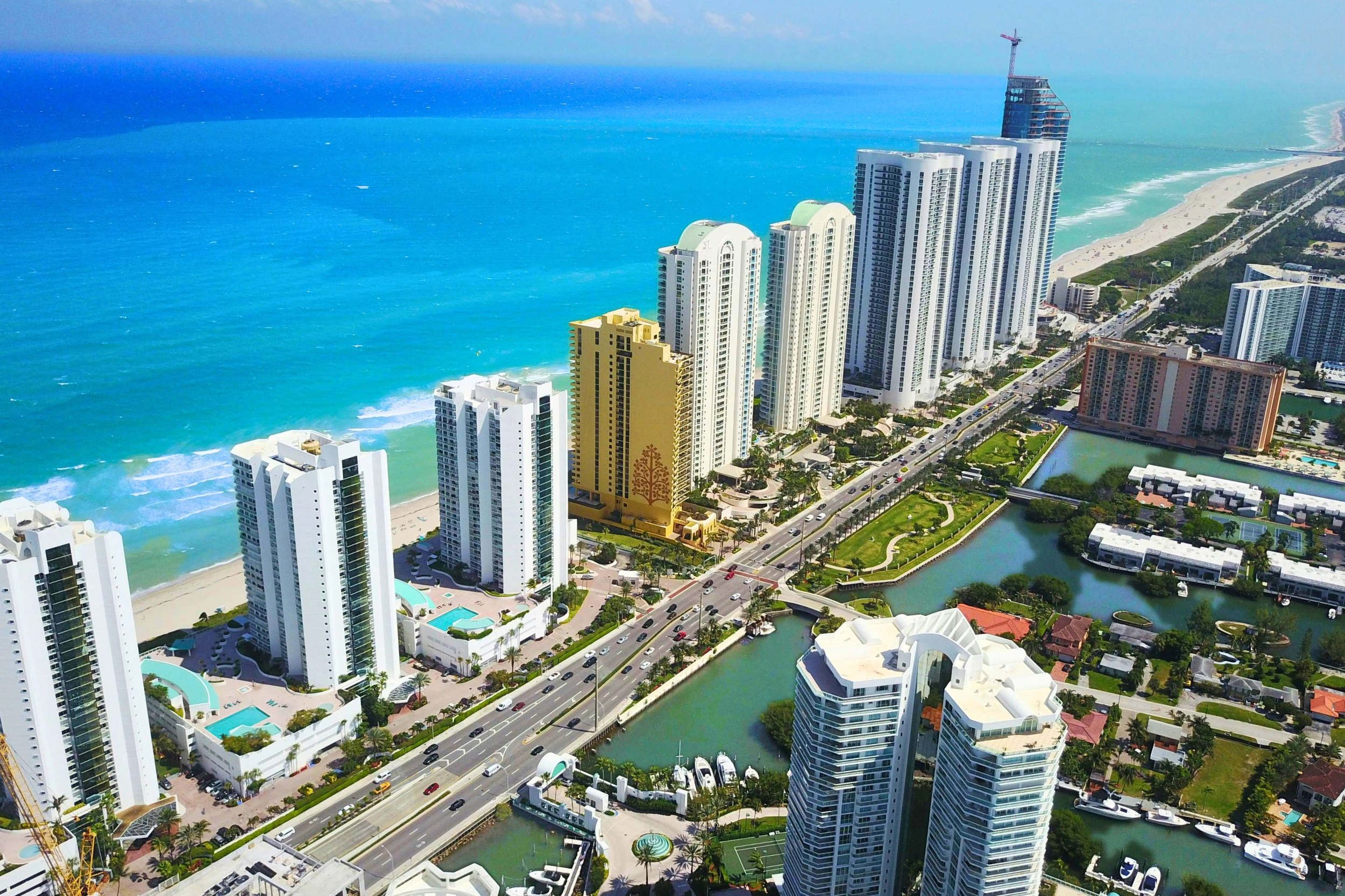 Skyline aerial view of Sunny Isles Florida 2026