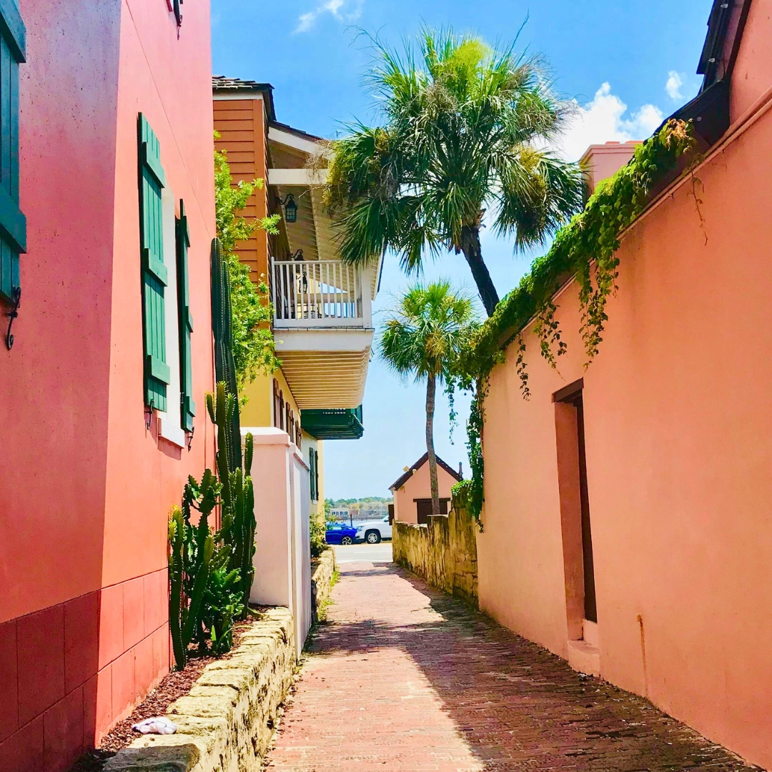 Charming Side street in St. Augustine Florida