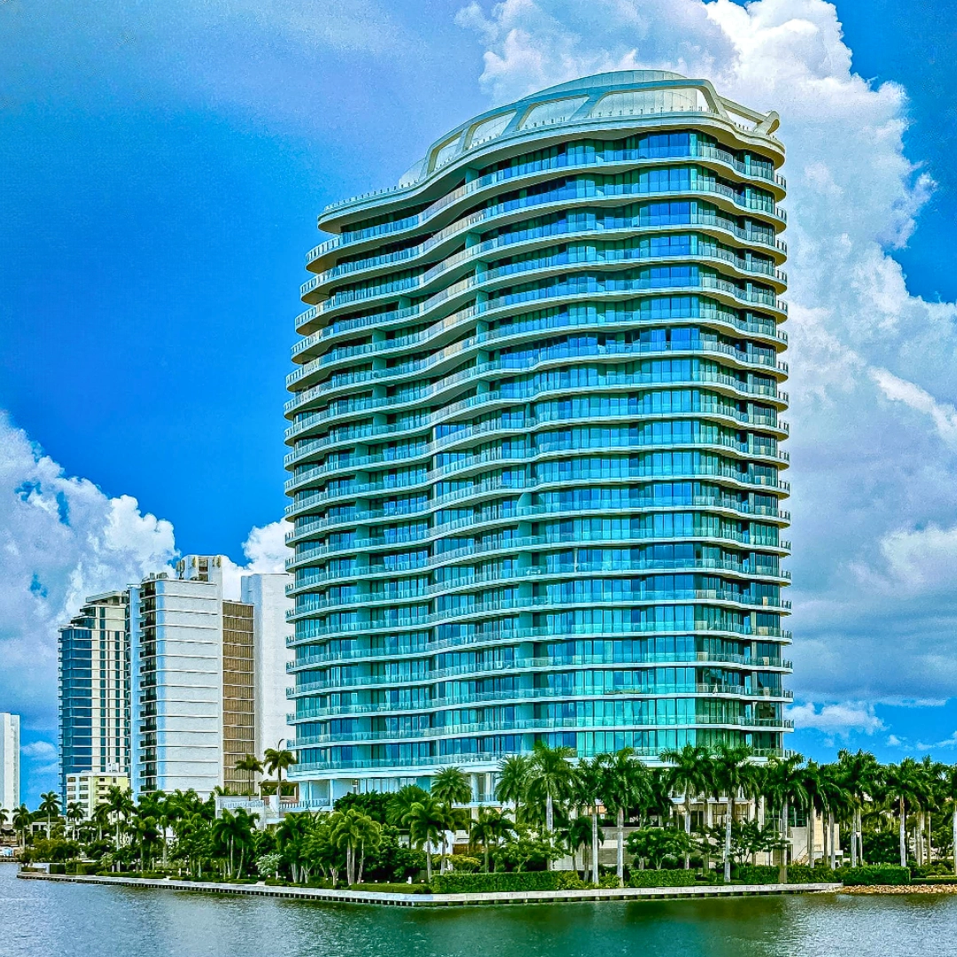 downtown west palm beach florida highrise waterfront building view