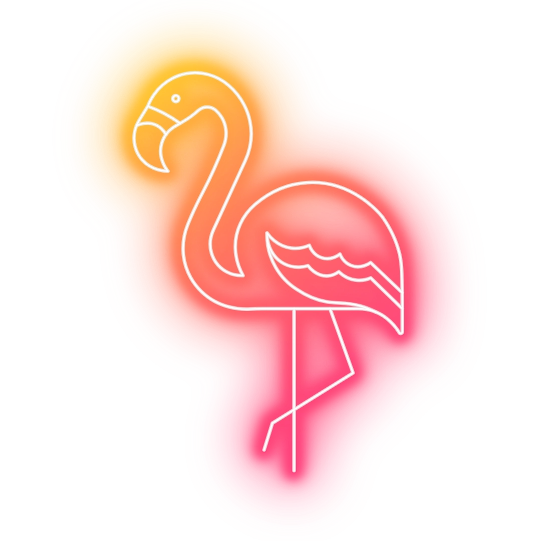 neon flamingo icon