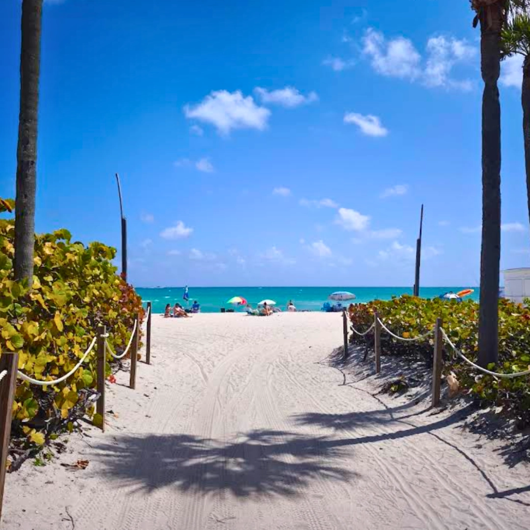 Mid-Beach entry to beach park in Miami Florida