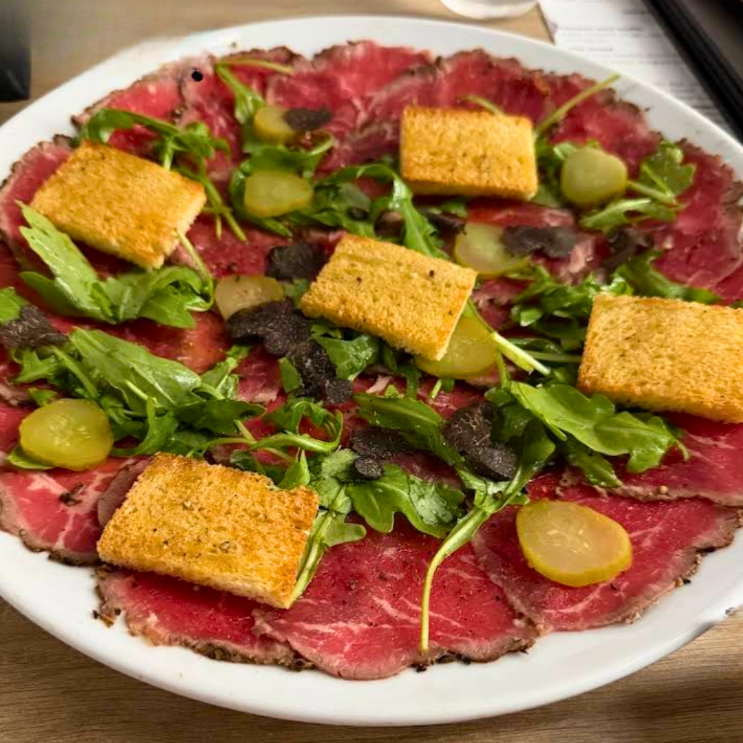 Beef Carpaccio Miami food scene Street Kitchen Miami in Bal Harbour Florida